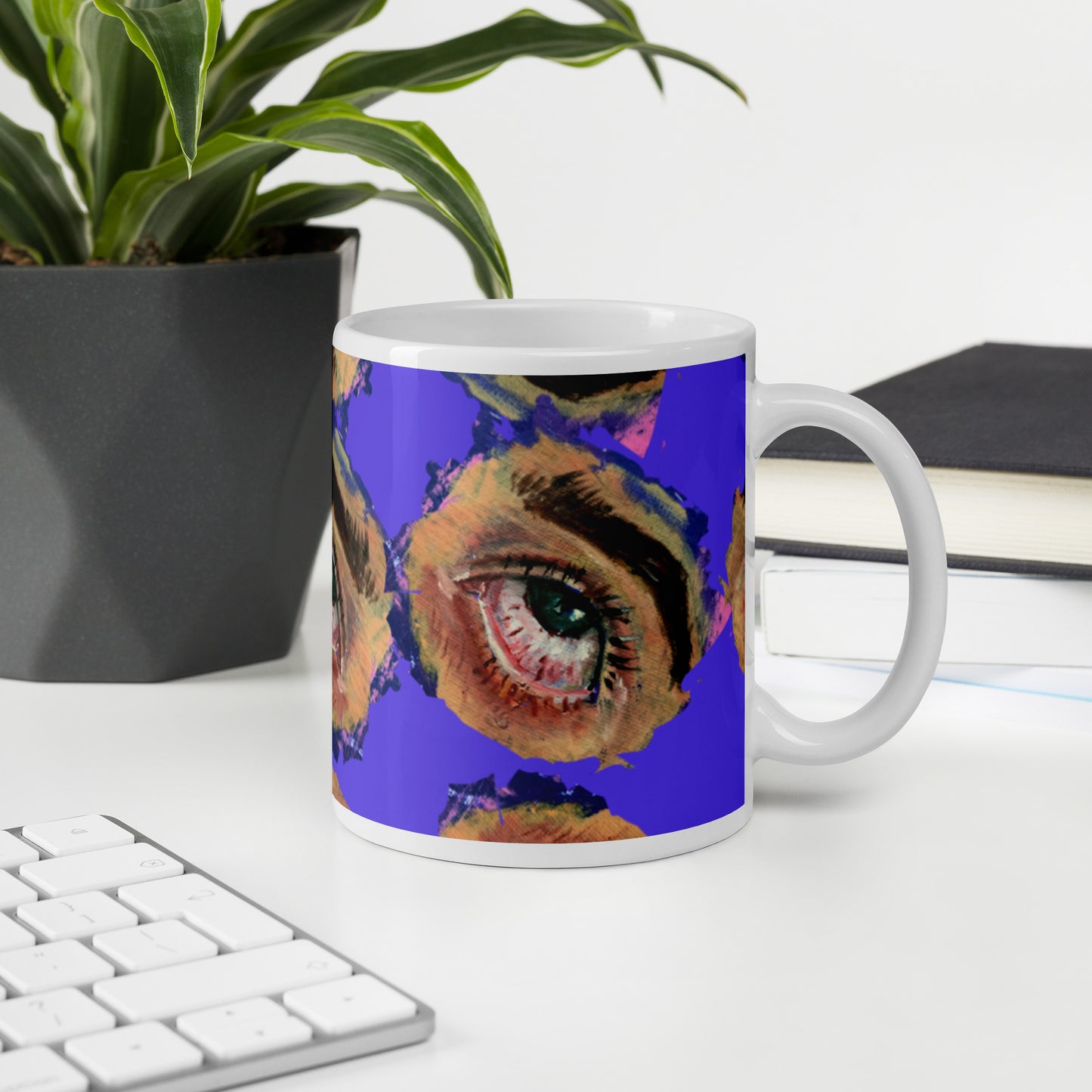 White glossy mug