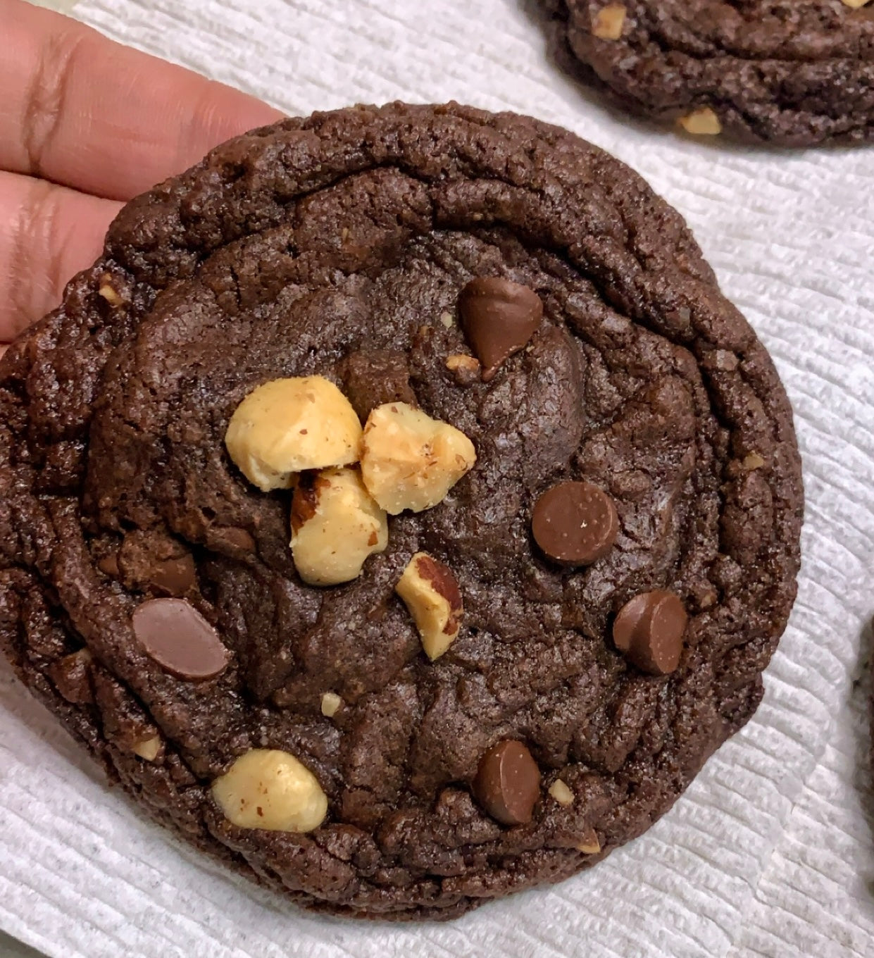 Vegan Double Chocolate Hazelnut Cookies