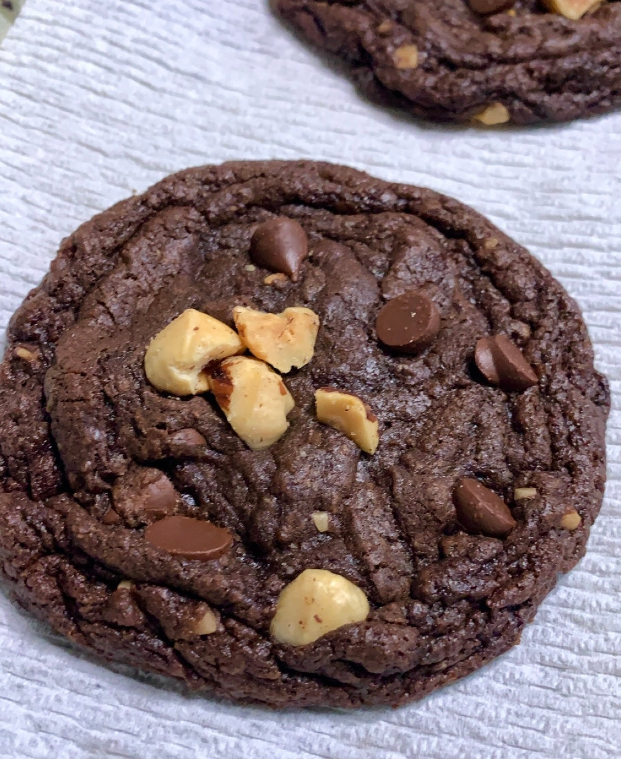 Vegan Double Chocolate Hazelnut Cookies