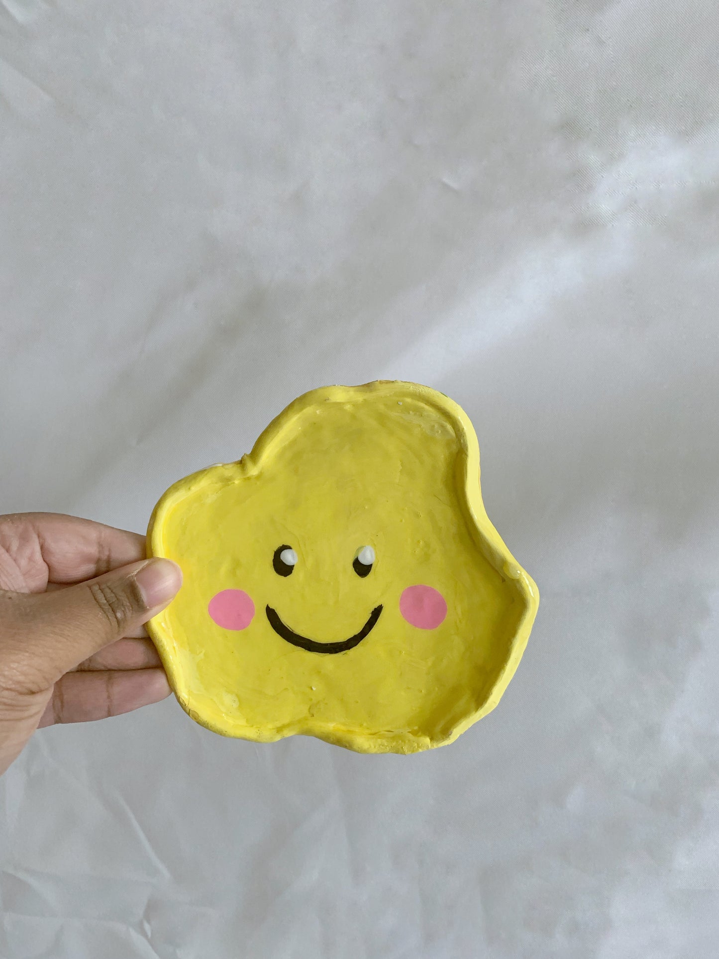 Egg Smiley Clay Trinket Dish