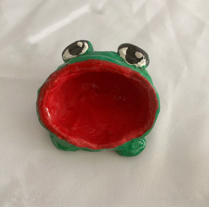 Frog Clay Ring Holder Trinket Dish