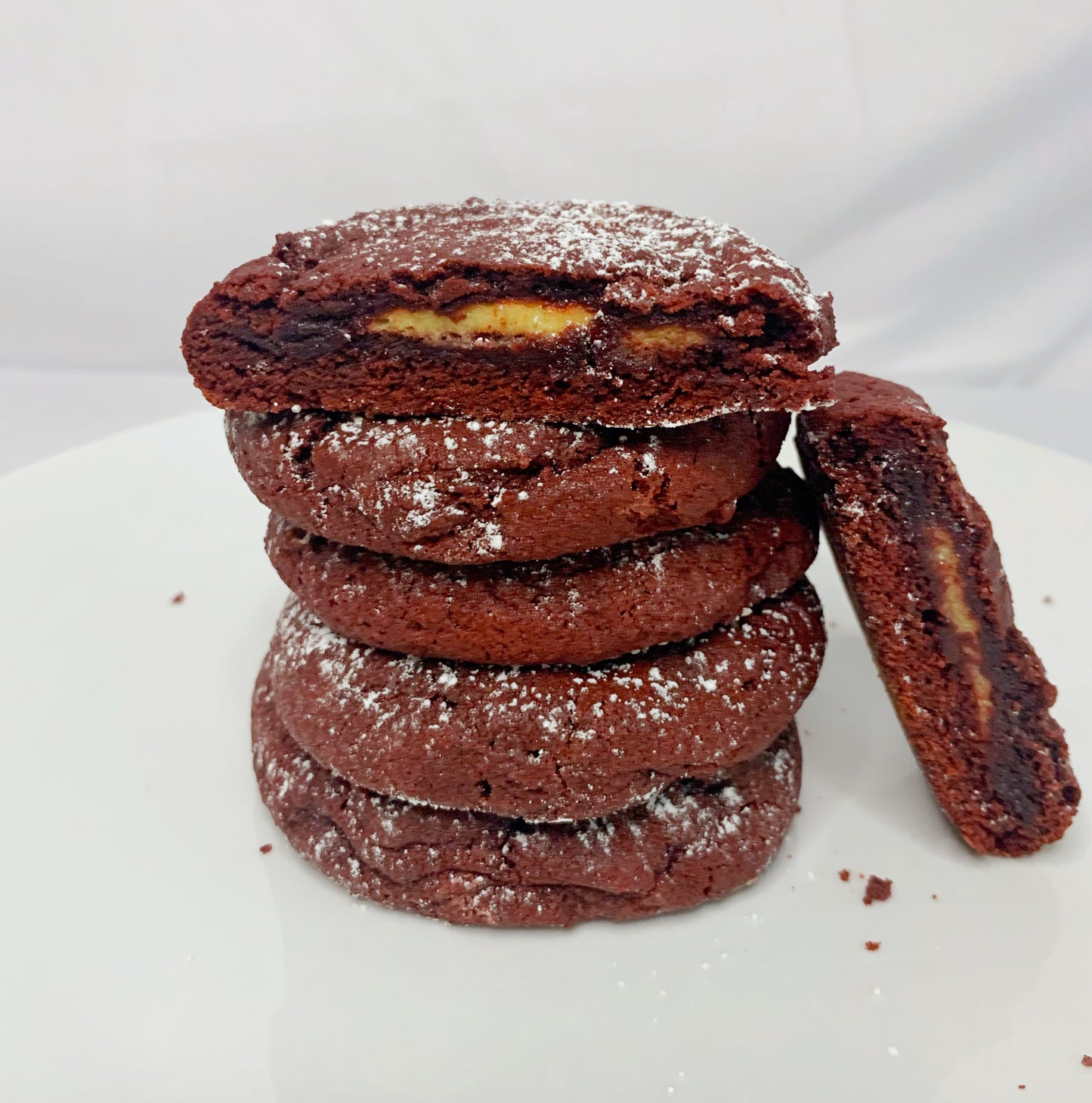 Red Velvet Cookies Stuffed with Cheesecake Filling