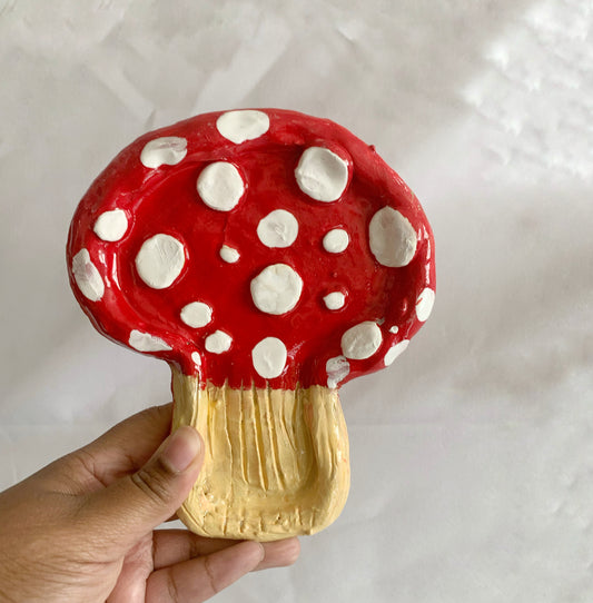 Red Mushroom Clay Trinket Dish