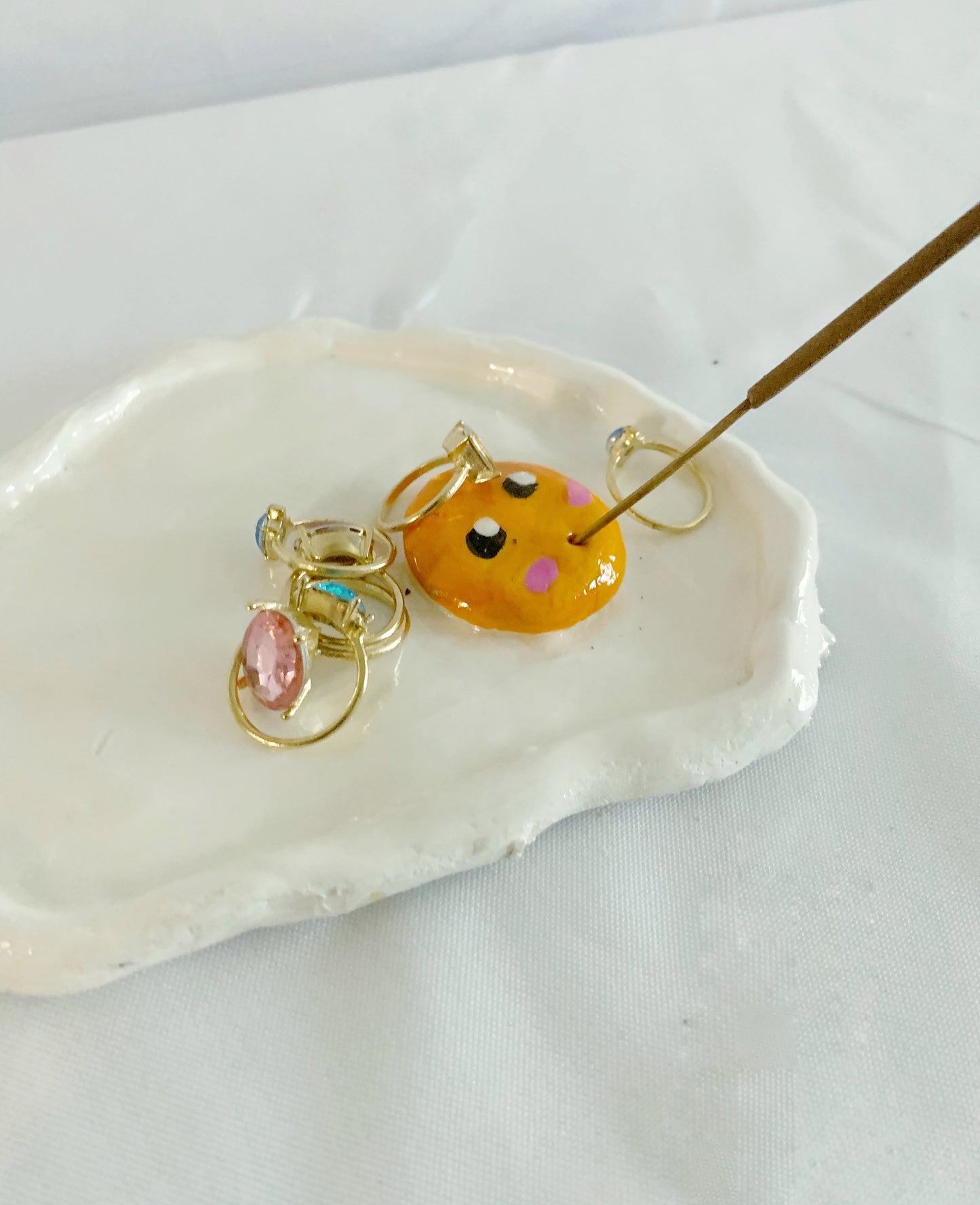 Egg Incense holder and Clay Trinket fish